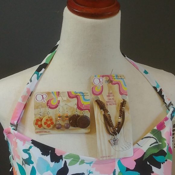 NWT OP Wood Earrings and Trio of Anklets Set - Picture 5 of 7